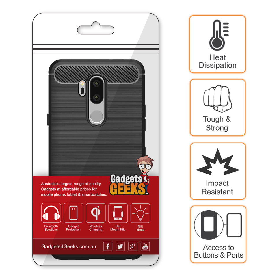 Flexi Slim Carbon Fibre Case for LG G7 ThinQ - Brushed Black